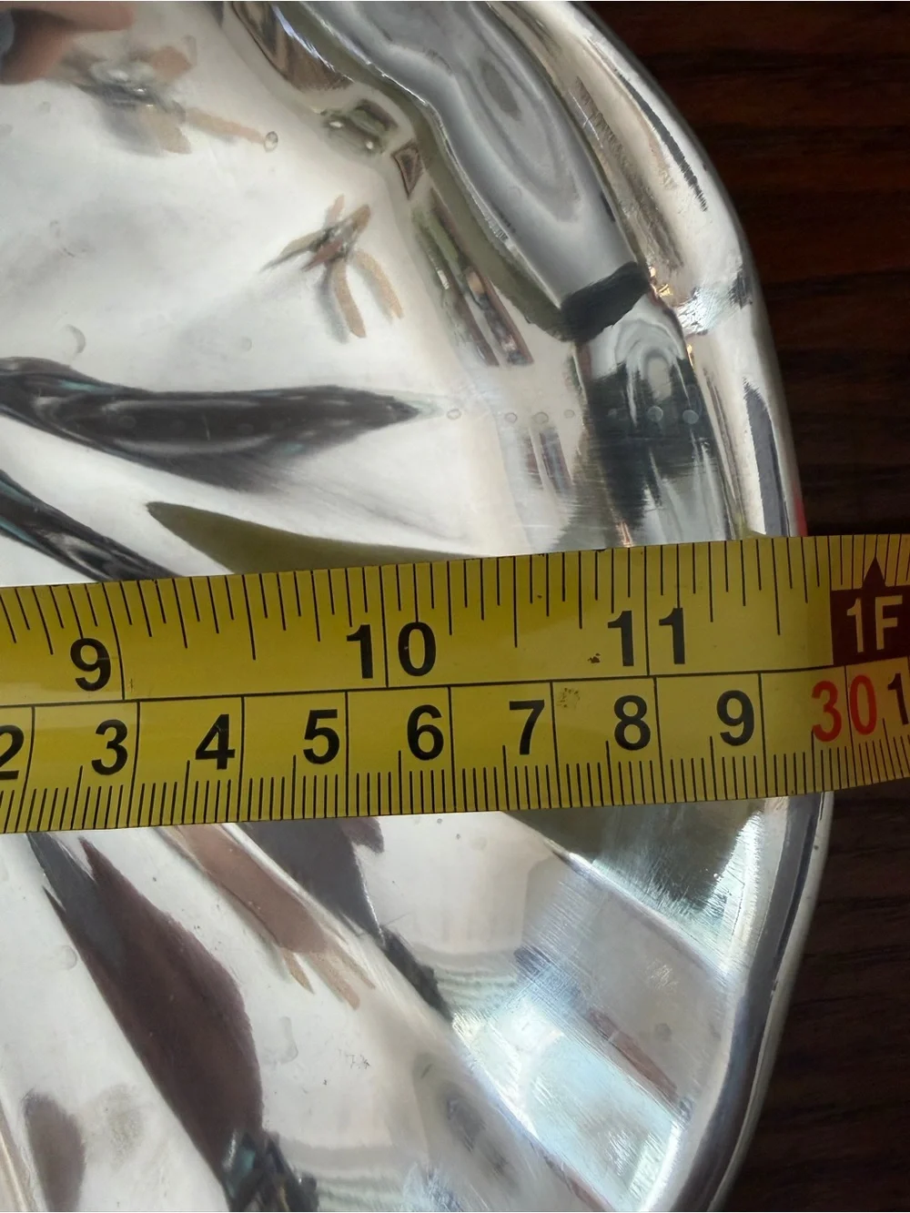 Vintage Wilton armetele fluted scallop shell serving bowl polished pewter style